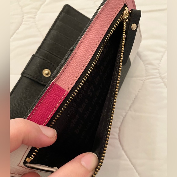 COPY - Kate Spade pink, white, black bifold wallet - Picture 5 of 7